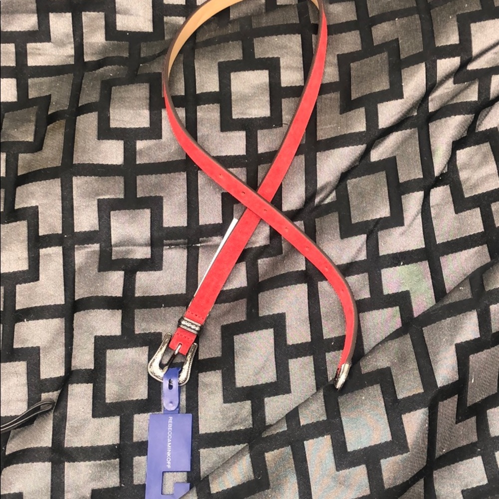 Rebecca Minkoff Red Suede Belt